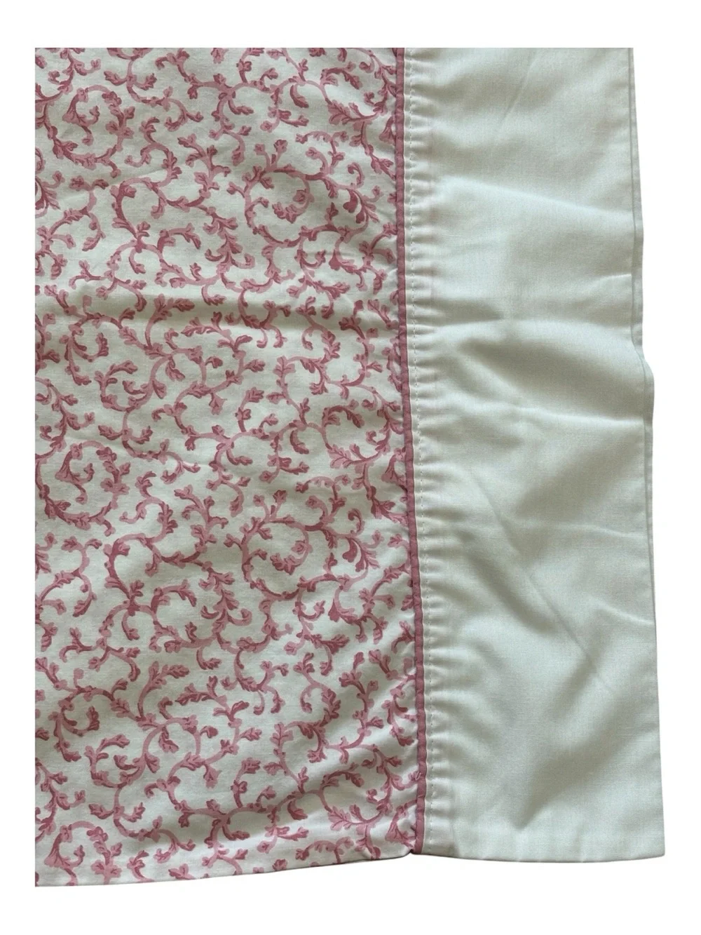 Vintage 2 Piece Croscill Ashley Twin Fitted  Sheet & Pillowcase Pink Filigree